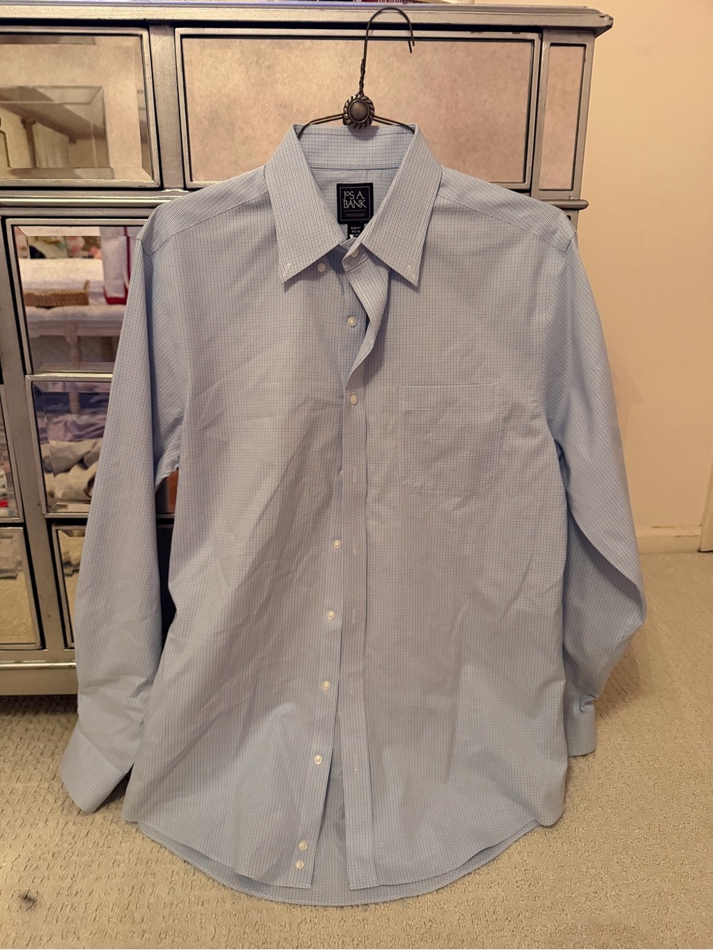 Jos. A. Bank Light Blue Microcheck Dress Shirt